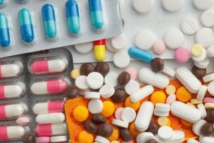 Vielzahl von Medikamenten gegen Prostatitis. 
