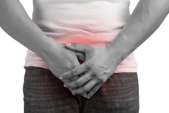 Schmerzen bei einem Mann mit Prostatitis