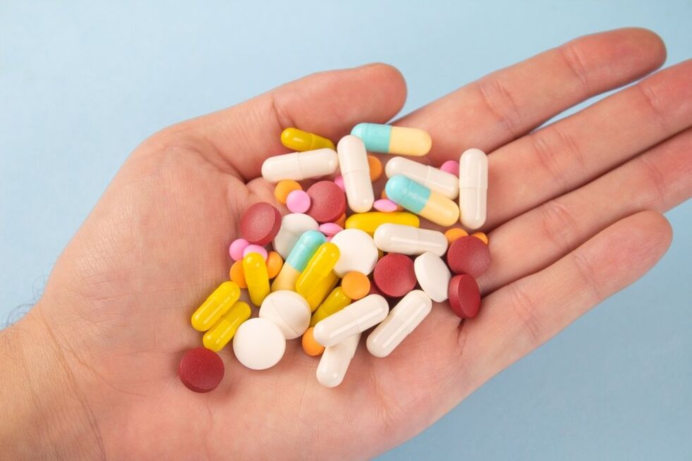 Verschiedene Medikamente zur Behandlung von Entzündungen der Prostata. 